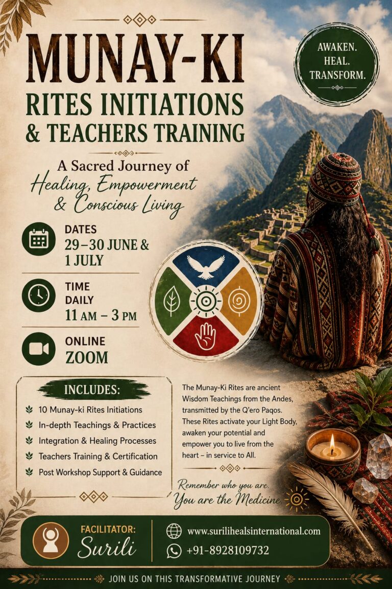 Munay-ki Rites Teachers Training Online: 29-30 June & 1 July 2026